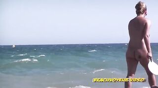 Naturist Babe Nude on Public Beach revealing cunt and tits Voyeurism 474