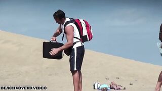 Naturist Babe Nude on Public Beach revealing cunt and tits Voyeurism 701