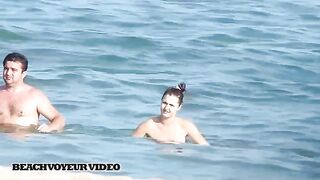 Naturist Babe Nude on Public Beach revealing cunt and tits Voyeurism 762