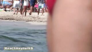 Naturist Babe Nude on Public Beach revealing cunt and tits Voyeurism 790