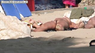 Naturist Babe Nude on Public Beach revealing cunt and tits Voyeurism 789