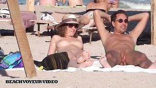 Naturist Babe Nude on Public Beach revealing cunt and tits Voyeurism 735