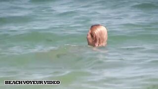 Naturist Babe Nude on Public Beach revealing cunt and tits Voyeurism 704