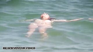 Naturist Babe Nude on Public Beach revealing cunt and tits Voyeurism 704