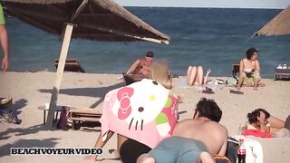 Naturist Babe Nude on Public Beach revealing cunt and tits Voyeurism 804