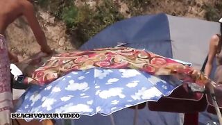 Naturist Babe Nude on Public Beach revealing cunt and tits Voyeurism 713