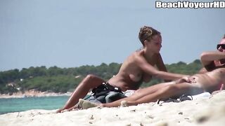 Naturist Babe Nude on Public Beach revealing cunt and tits Voyeurism 760