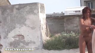 Naturist Babe Nude on Public Beach revealing cunt and tits Voyeurism 788