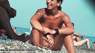 Naturist Babe Nude on Public Beach revealing cunt and tits Voyeurism 1043