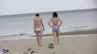 Naturist Babe Nude on Public Beach revealing cunt and tits Voyeurism 1093