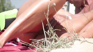 Naturist Babe Nude on Public Beach revealing cunt and tits Voyeurism 1081