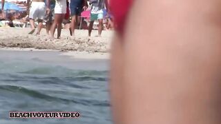 Naturist Babe Nude on Public Beach revealing cunt and tits Voyeurism 879
