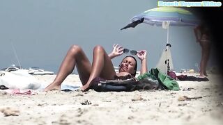 Naturist Babe Nude on Public Beach revealing cunt and tits Voyeurism 839