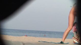 Naturist Babe Nude on Public Beach revealing cunt and tits Voyeurism 1057