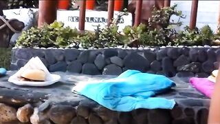 Naturist Babe Nude on Public Beach revealing cunt and tits Voyeurism 945