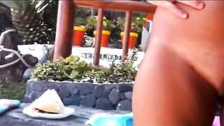 Naturist Babe Nude on Public Beach revealing cunt and tits Voyeurism 945