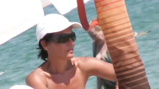 Naturist Babe Nude on Public Beach revealing cunt and tits Voyeurism 1060