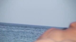 Naturist Babe Nude on Public Beach revealing cunt and tits Voyeurism 1068