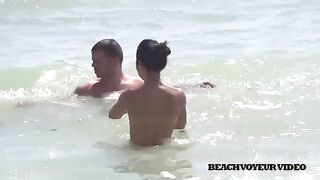 Naturist Babe Nude on Public Beach revealing cunt and tits Voyeurism 917