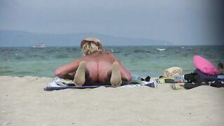 Naturist Babe Nude on Public Beach revealing cunt and tits Voyeurism 1074