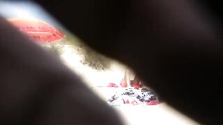 Naturist Babe Nude on Public Beach revealing cunt and tits Voyeurism 1054