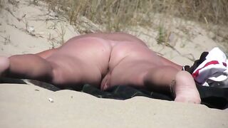 Naturist Babe Nude on Public Beach revealing cunt and tits Voyeurism 1098
