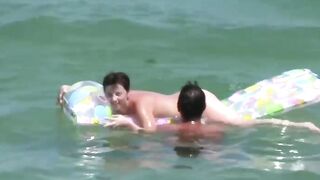 Naturist Babe Nude on Public Beach revealing cunt and tits Voyeurism 1110