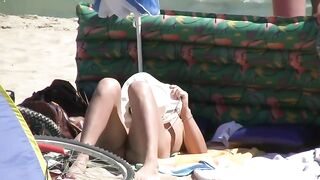 Naturist Babe Nude on Public Beach revealing cunt and tits Voyeurism 1103