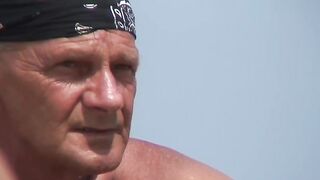 Naturist Babe Nude on Public Beach revealing cunt and tits Voyeurism 1112