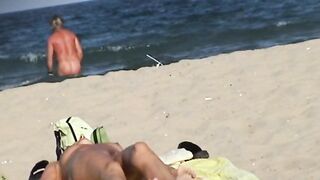 Naturist Babe Nude on Public Beach revealing cunt and tits Voyeurism 1130