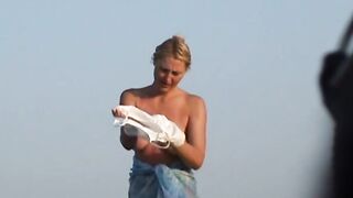 Naturist Babe Nude on Public Beach revealing cunt and tits Voyeurism 1132