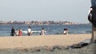 Naturist Babe Nude on Public Beach revealing cunt and tits Voyeurism 1132