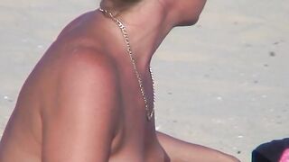 Naturist Babe Nude on Public Beach revealing cunt and tits Voyeurism 1151