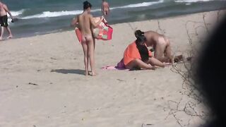 Naturist Babe Nude on Public Beach revealing cunt and tits Voyeurism 1145