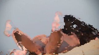 Naturist Babe Nude on Public Beach revealing cunt and tits Voyeurism 1147