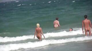 Naturist Babe Nude on Public Beach revealing cunt and tits Voyeurism 1134
