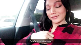 Yasmin Lee Transgender OnlyFans Leaks Horny in traffic and I want to stroke one out but I wore the wrong outfit. Who wants to see me jerki