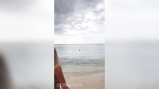 NinaCola3 Bikini Walking around on the Beach, She is HOT