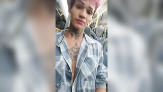 Saprezotte OnlyFans Transgender showing off on public transportation 