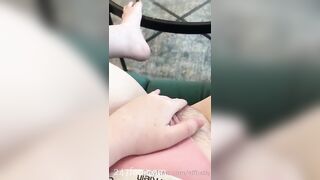 Elfbxby fingering her half shaved slight hairy vagina in the first person view