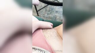 Elfbxby fingering her half shaved slight hairy vagina in the first person view