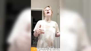 Elfbxby trying something else and topless naked in the last part of the clip