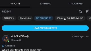 Lacevoid OnlyFans Leaks - OF has labels now!  So I just spend the last several hours categorizing all of my major posts! _If y