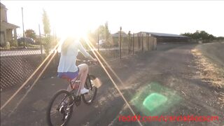Annablossom (Anna Blossom)  Leaks Beautiful Blonde Public Flashing while on Bike Ride 