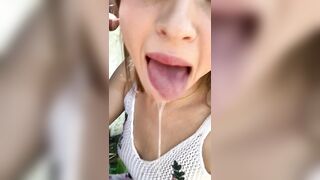 Annablossom (Anna Blossom)  Leaks Gorgeous Instagram Model Sucks my Cock Outdoors after Photoshoot   Facial 
