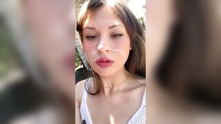 Annablossom (Anna Blossom)  Leaks Gorgeous Instagram Model Sucks my Cock Outdoors after Photoshoot   Facial 