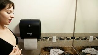 Annablossom (Anna Blossom)  Leaks Risky Blowjob & Fucking in Public Bathroom with Cumwalk Home 