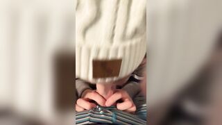 Annablossom (Anna Blossom)  Leaks Adorable Winter Beanie Babe gives Blowjob with Titties out (facial Ending) 