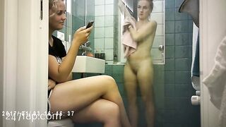 _College Shower Voyeur - 2 Friends in bathroom Leaked Amateur Nude Girl Porn Video 3