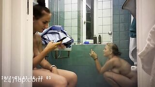 _College Shower Voyeur - 2 Friends in bathroom Leaked Amateur Nude Girl Porn Video 2
